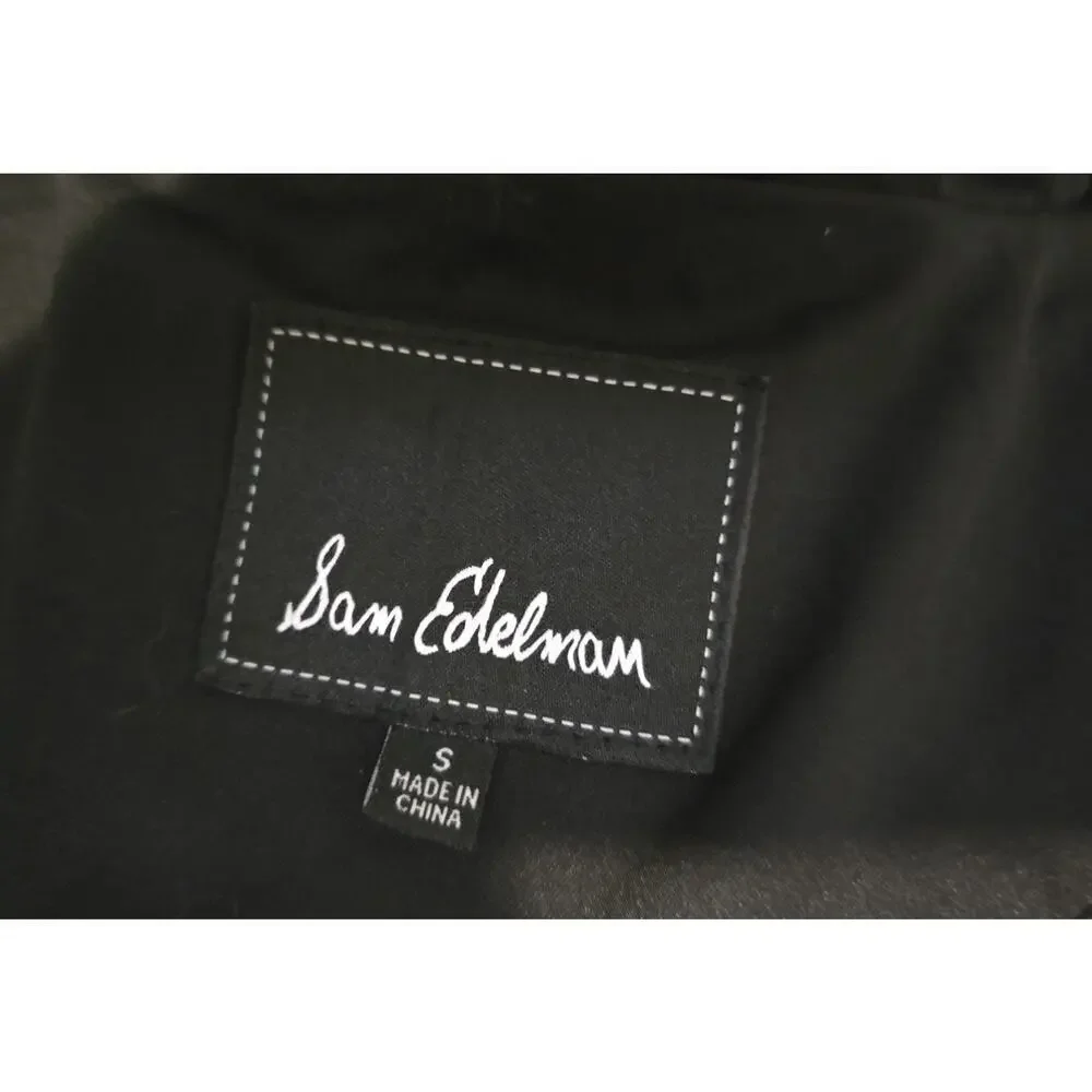 Sam Edelman Women’s Hooded Raincoat Jacket Black Long Sleeve Sz Small - Picture 8 of 9